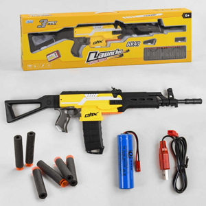 تفنگ اسباب بازی شارژی تیر فومی Lancher مدل AK47 -اسباب بازی